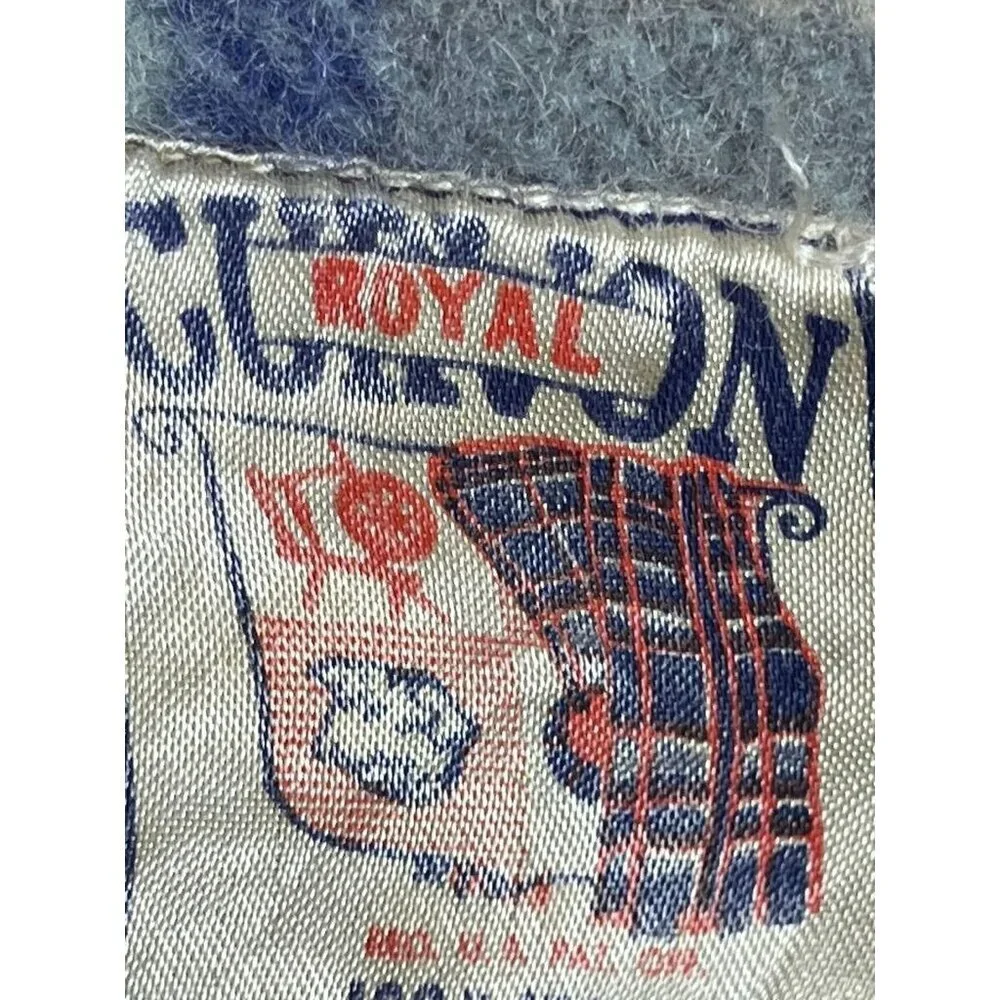 Vintage Curvon Royal Tartan Fringe Blanket Wool Stadium Throw Retro Cozy Classic